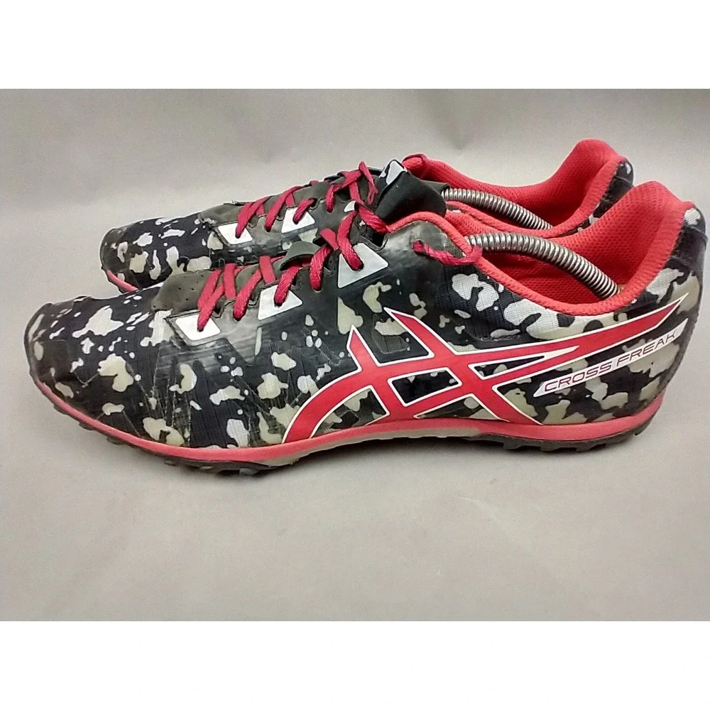 Asics Gun Lap Mens 13 G508Y Cross Freak 2 Black Fiery Red Gray No Spikes‎ Track
